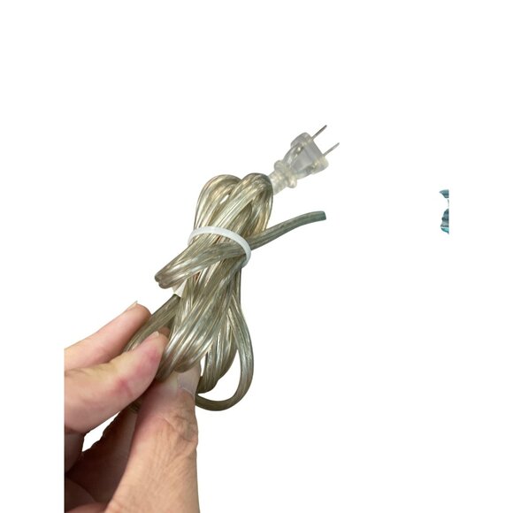 VTG Style Green Feather Boudoir Boho retro 70's Pedestal lamp SKU 9551 - Picture 5 of 11